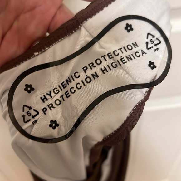 NWOT - Brown Strappy One-Piece Slim Drawstring One-Piece Swimsuit - XL - Picture 7 of 7